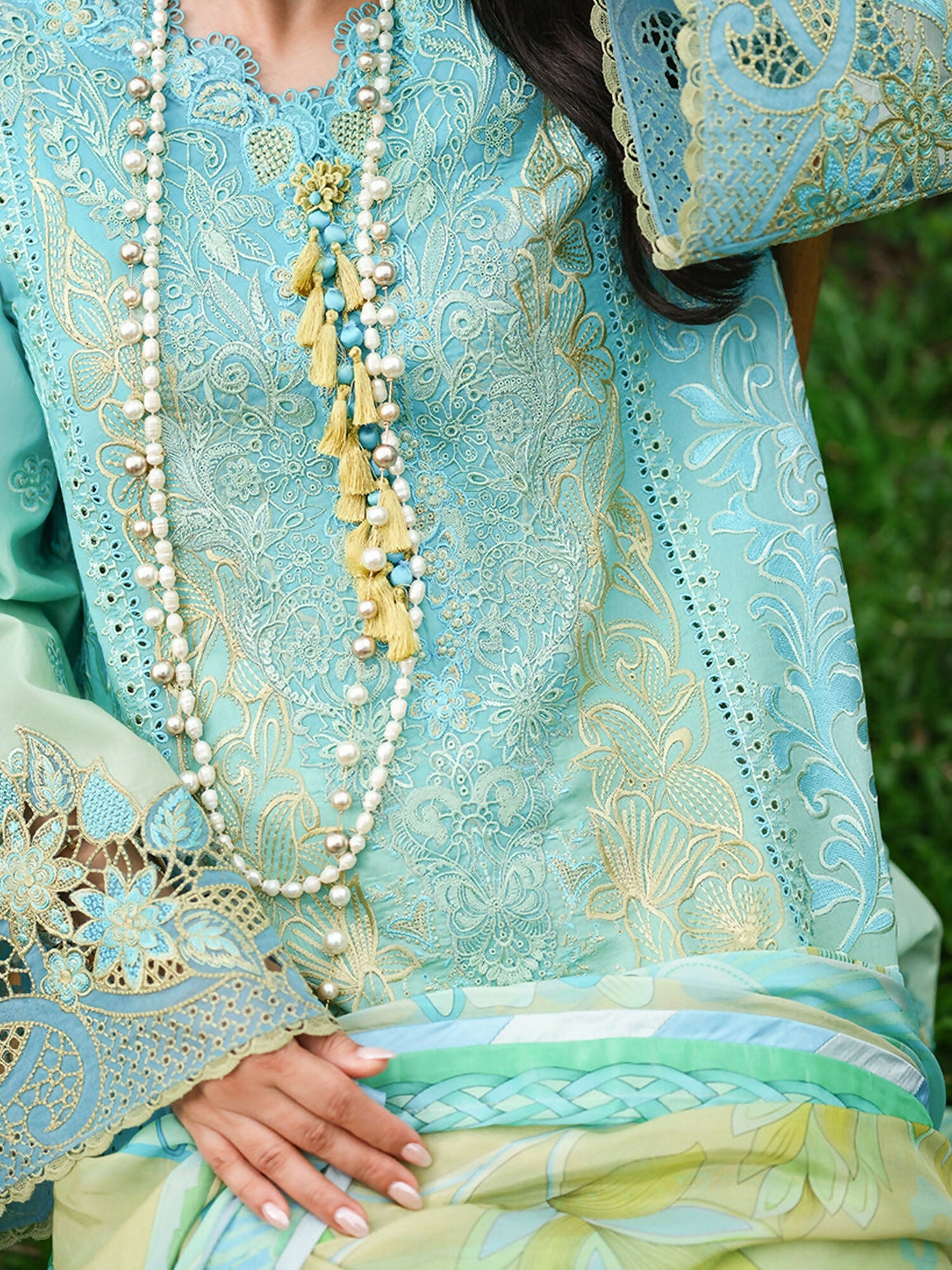 Mushq A Moi Luxury Lawn Embroidered Unstitched 3-Piece Suit-Whispering Winds