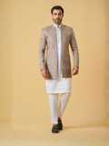 Gem Garments Janaan Jacquard Embellished Prince Coat-Kashida