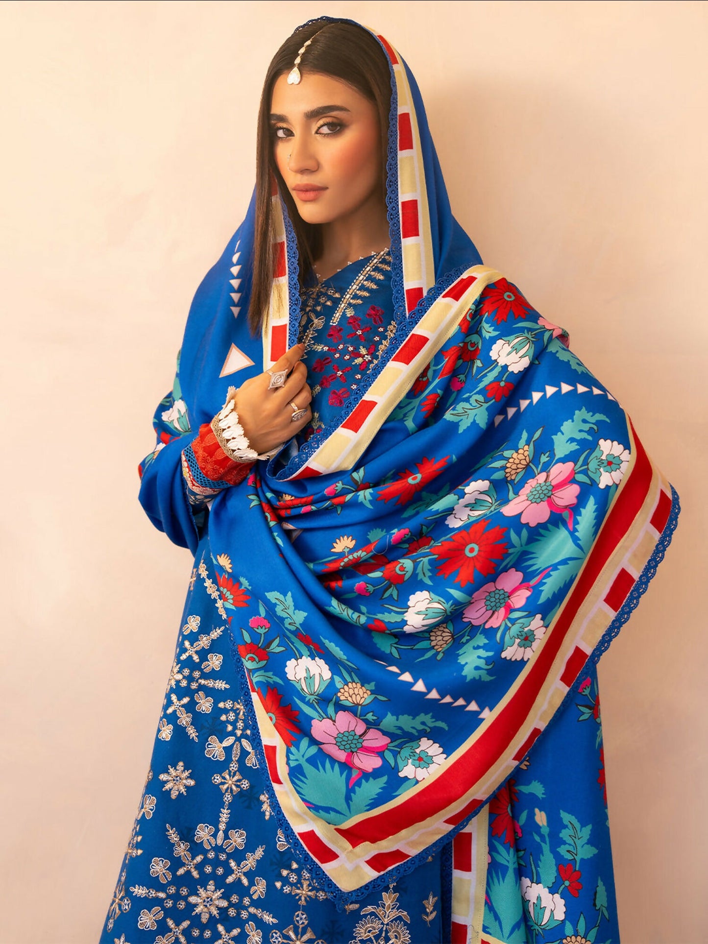 Binilyas Kotrai Embroidered Unstitched 3-Piece Suit-793-B