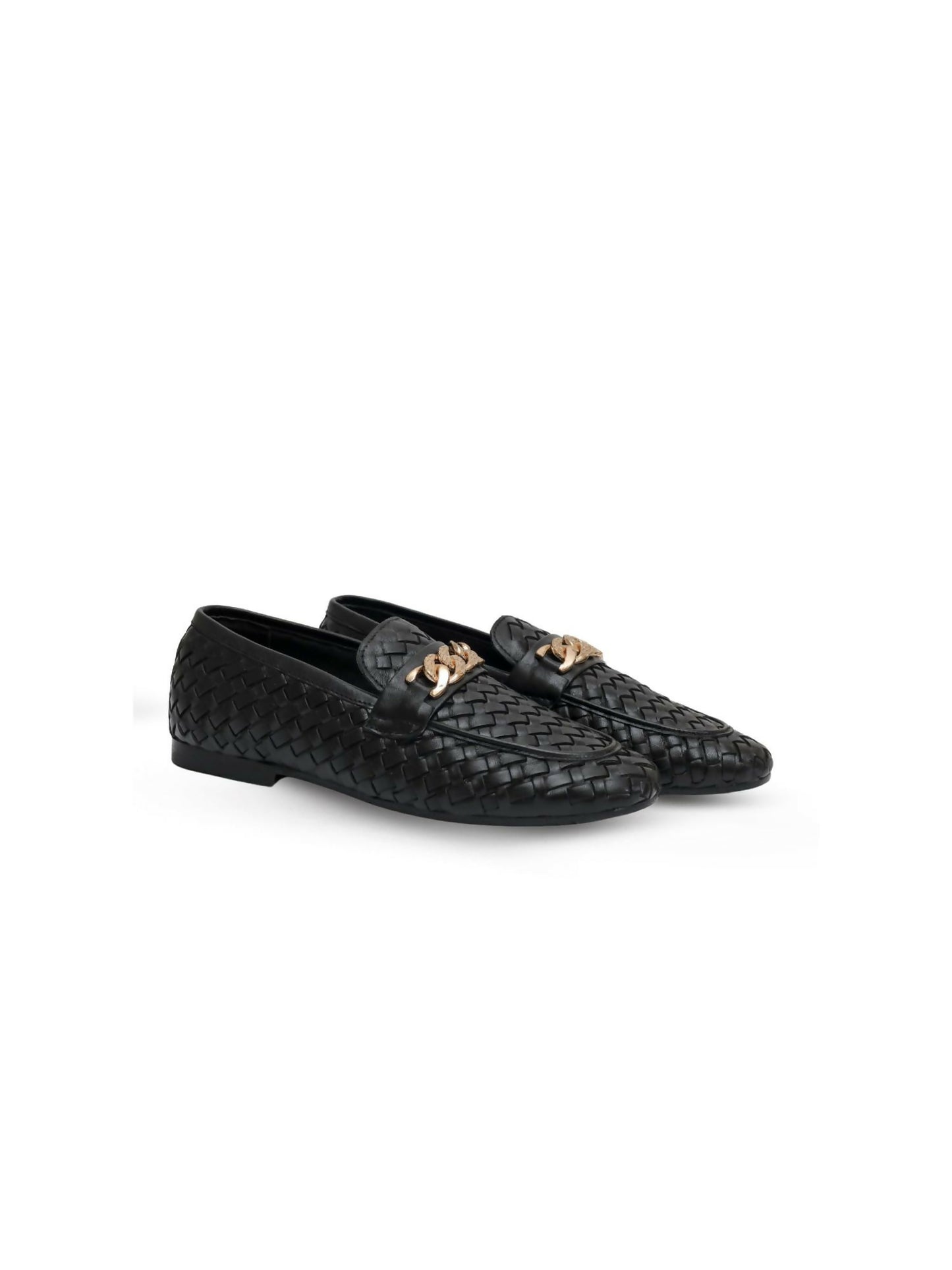 Black and Golden Royale Leather Men’s Loafers
