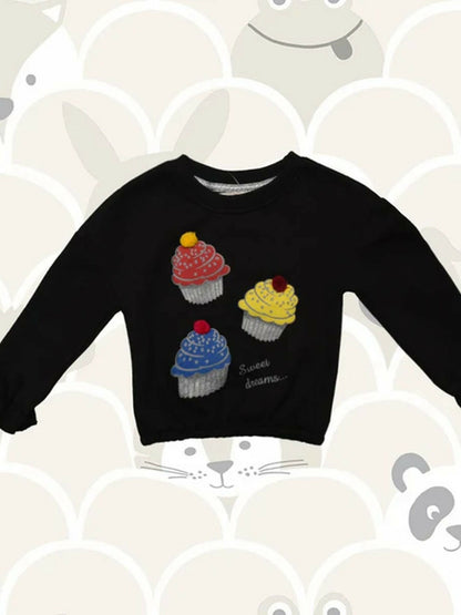 Funky's Girl’s Cup Cake Fleece Sweat Shirt-11998