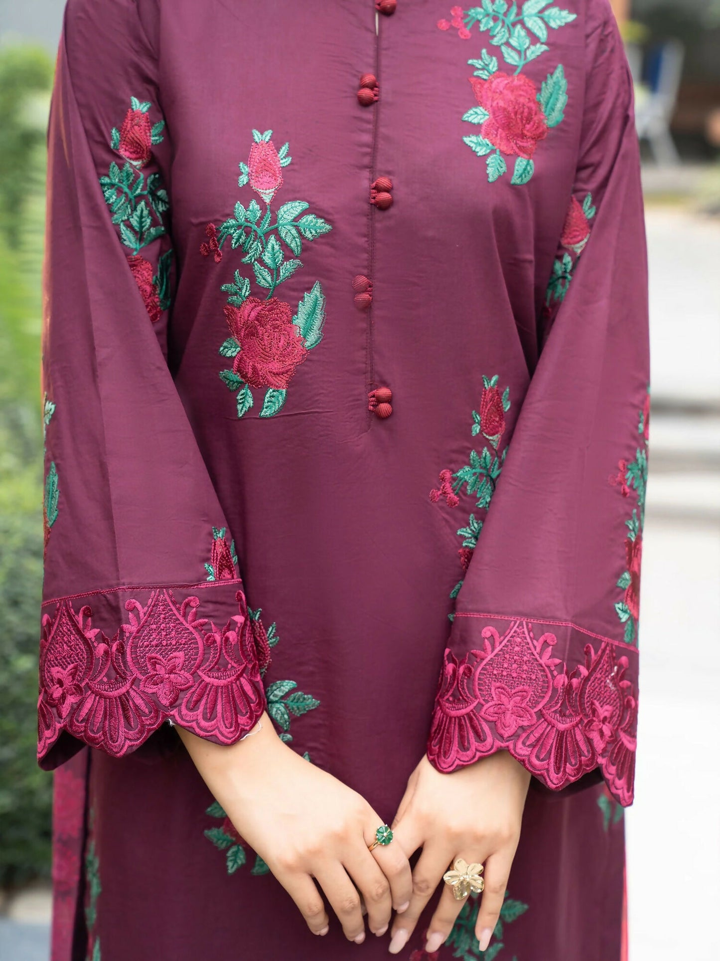 Panache Apparel Cotton Lawn Embroidered Stitched Suit-Iznik