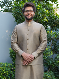 Gem Garments Raw Silk Waist Coat-Badshahi