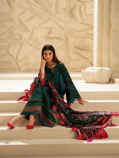 Binilyas Saqqara Kotrai Embroidered Stitched 3-Piece Suit-166-B