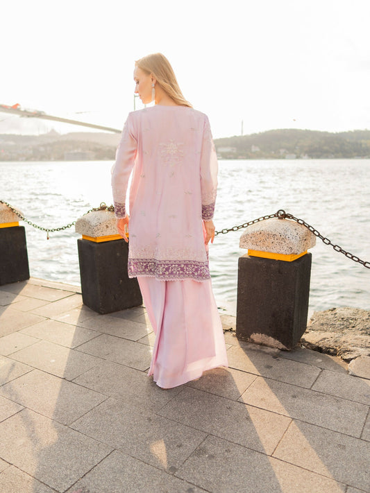 Farooq Hameed Studio EiD Collection'26 Pure Silk Embroidered Stitched 3-Piece Suit-Eva