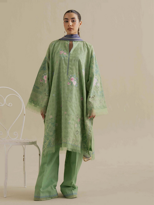 COCO by Zara Shahjahan Jacquard Embroidered Unstitched 3-Piece Suit-Sufa-5A