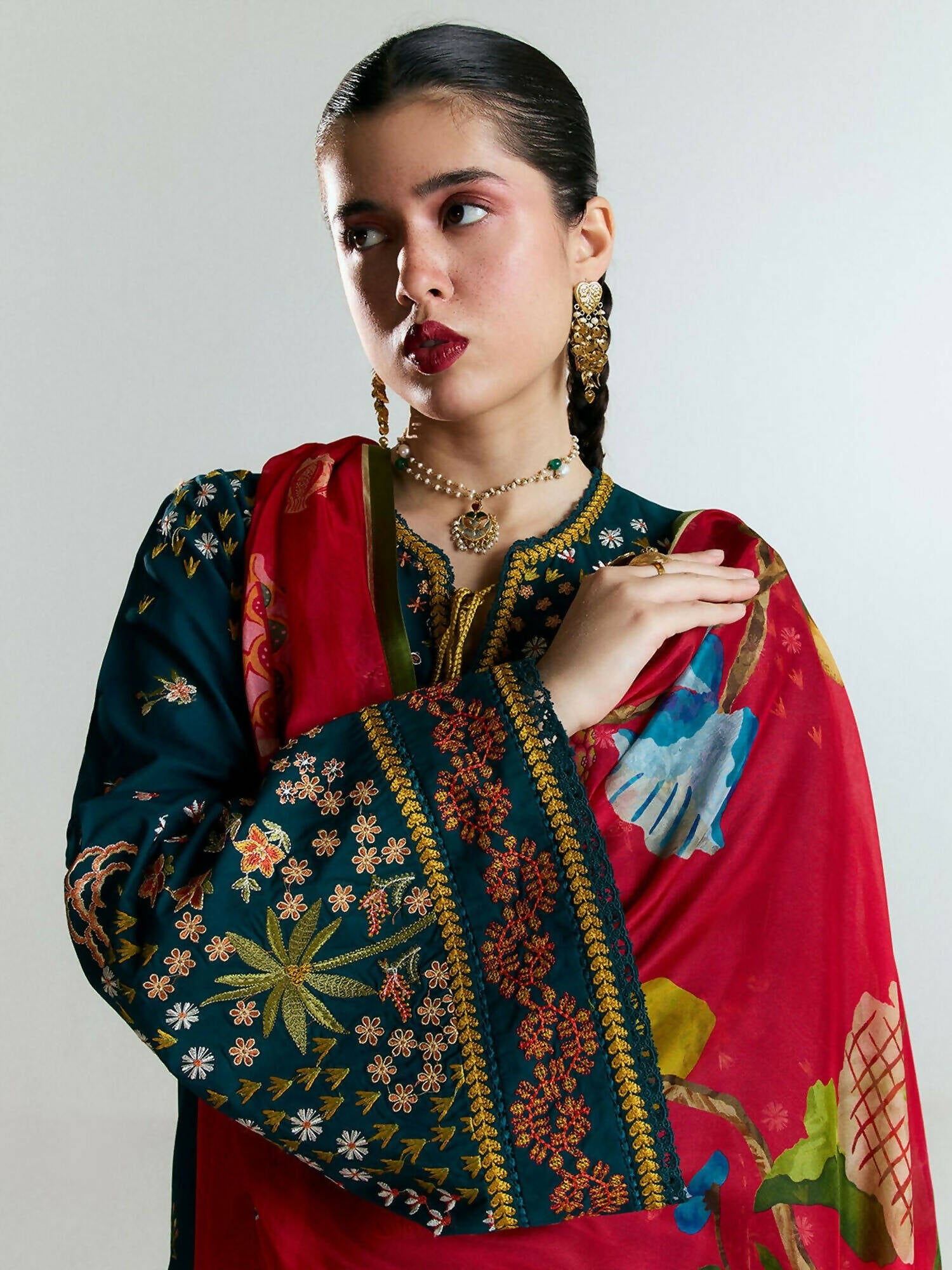 Jugnu by Hussain Rehar SS'25 Edit II Cotton Embroidered Unstitched 3-Piece Suit-ANARA