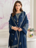 Panache Apparel Winter Whisper Linen Embroidered Stitched Suit-Frosted Dew