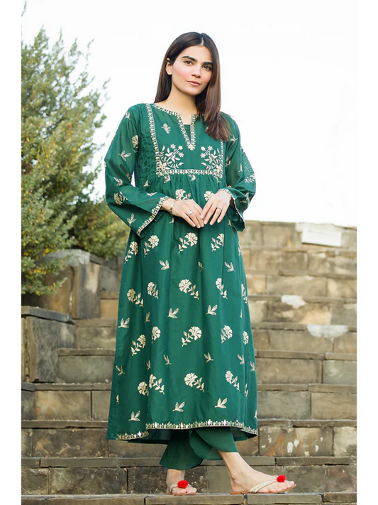 MAK Fashion Lawn Embroidered Stitched 2 Piece Suit-Minah