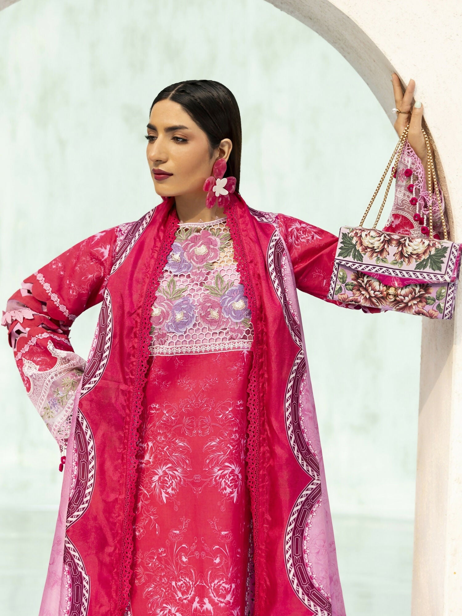 Parishay Ivy Bloom'26 Lawn Embroidered Unstitched 3-Piece Suit-IB-14