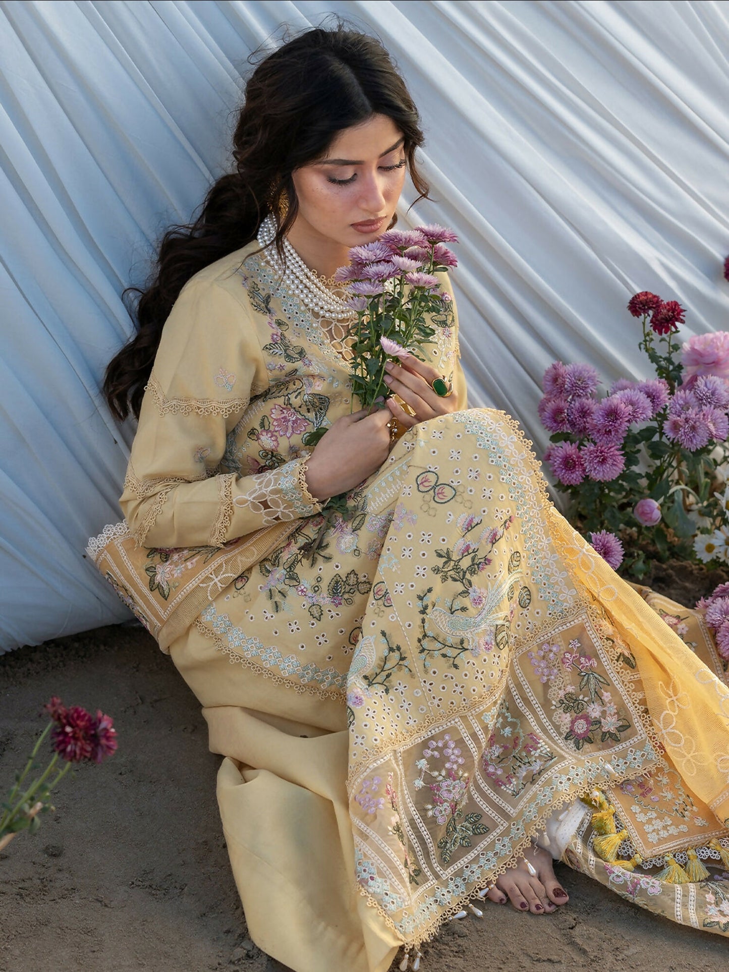 Mahnur Sirene Luxury Lawn'26 Embroidered Stitched 3-Piece Suit-S-02