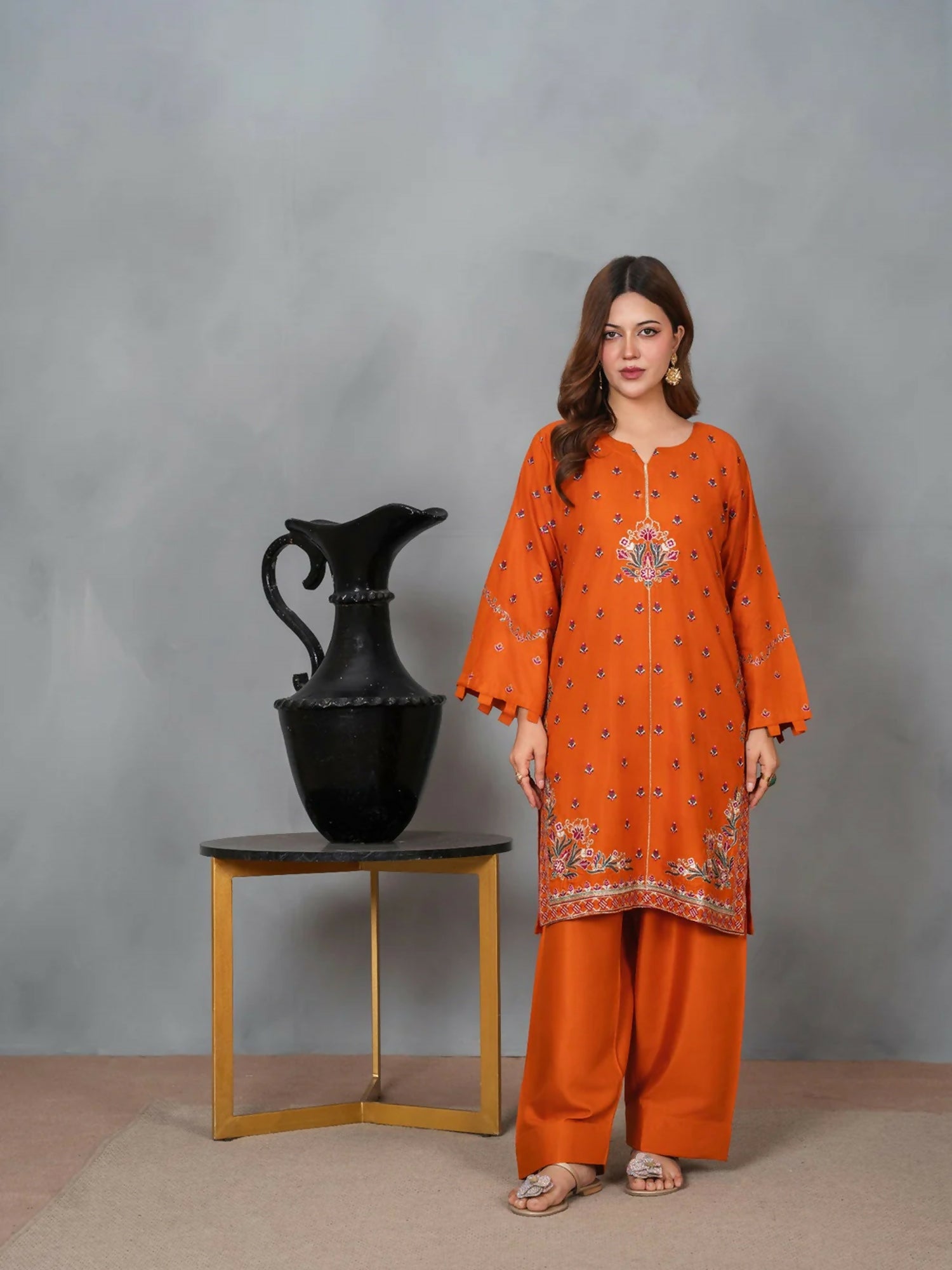 Stylish Collection Musk Linen Embroidered Stitched 2-Piece Suit-Aleena
