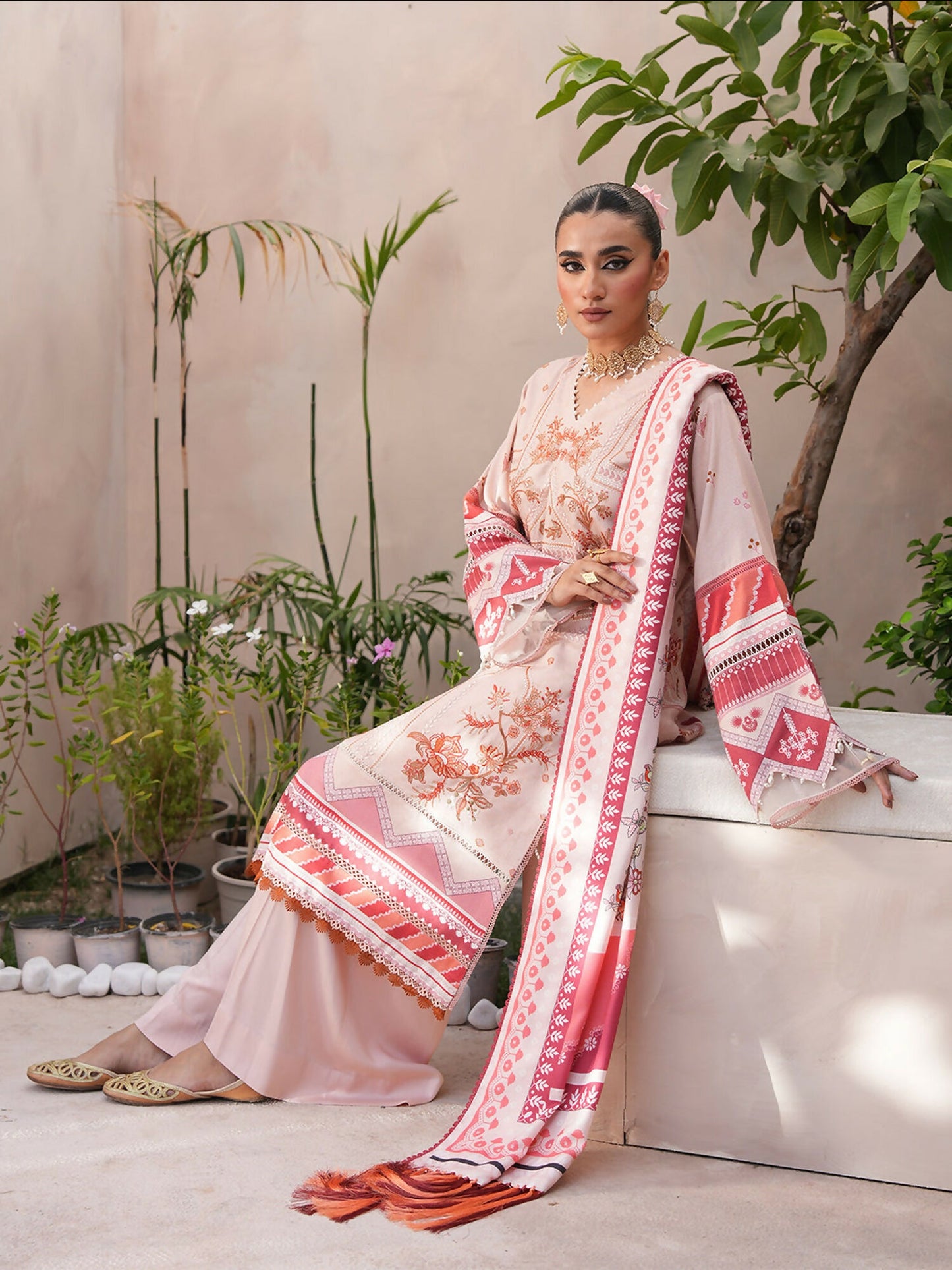 Binilyas Kotrai Embroidered Unstitched 3-Piece Suit-795-A