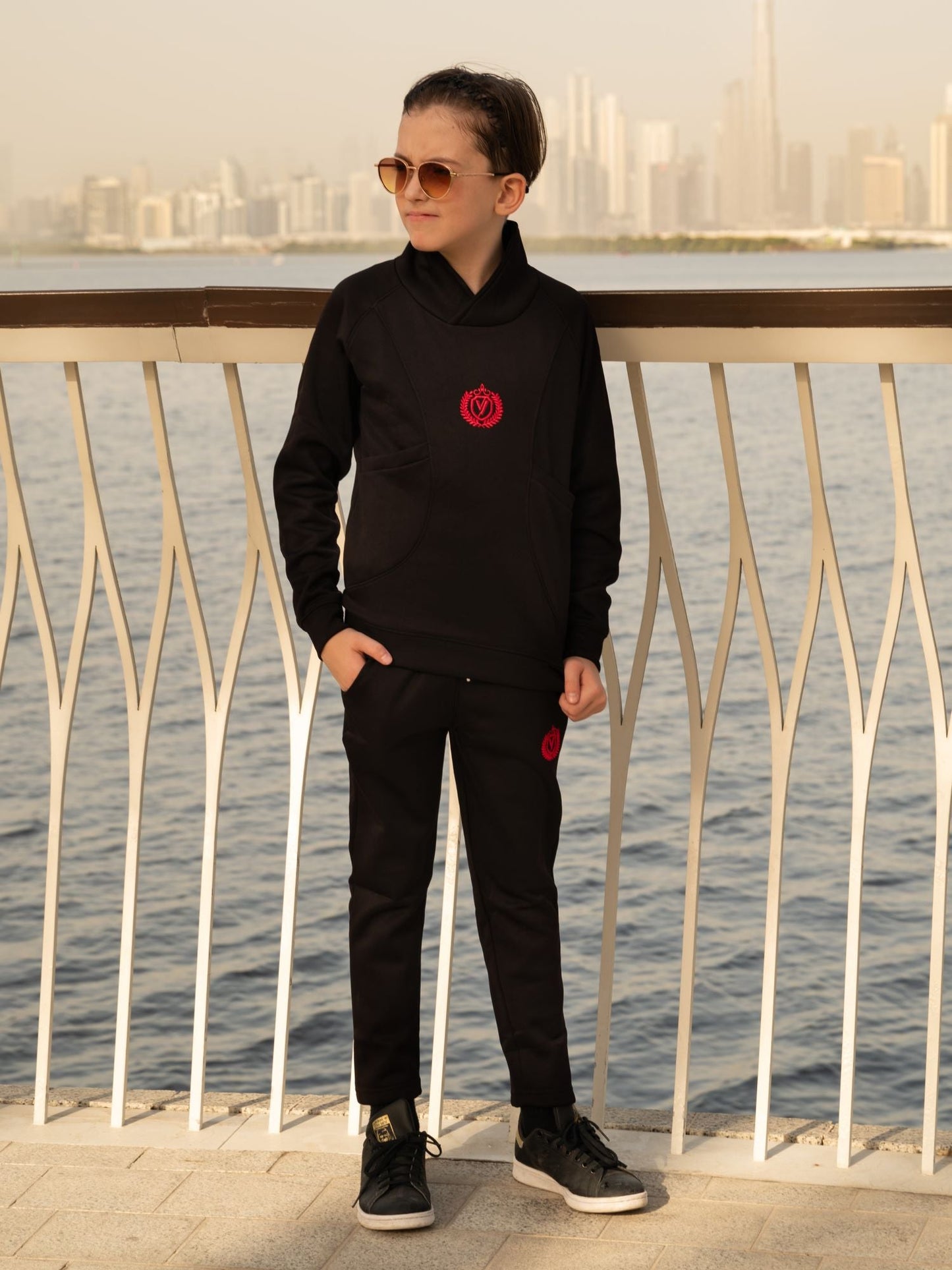 Velvour Fleece Mock Neck Tracksuit-VWT22-C