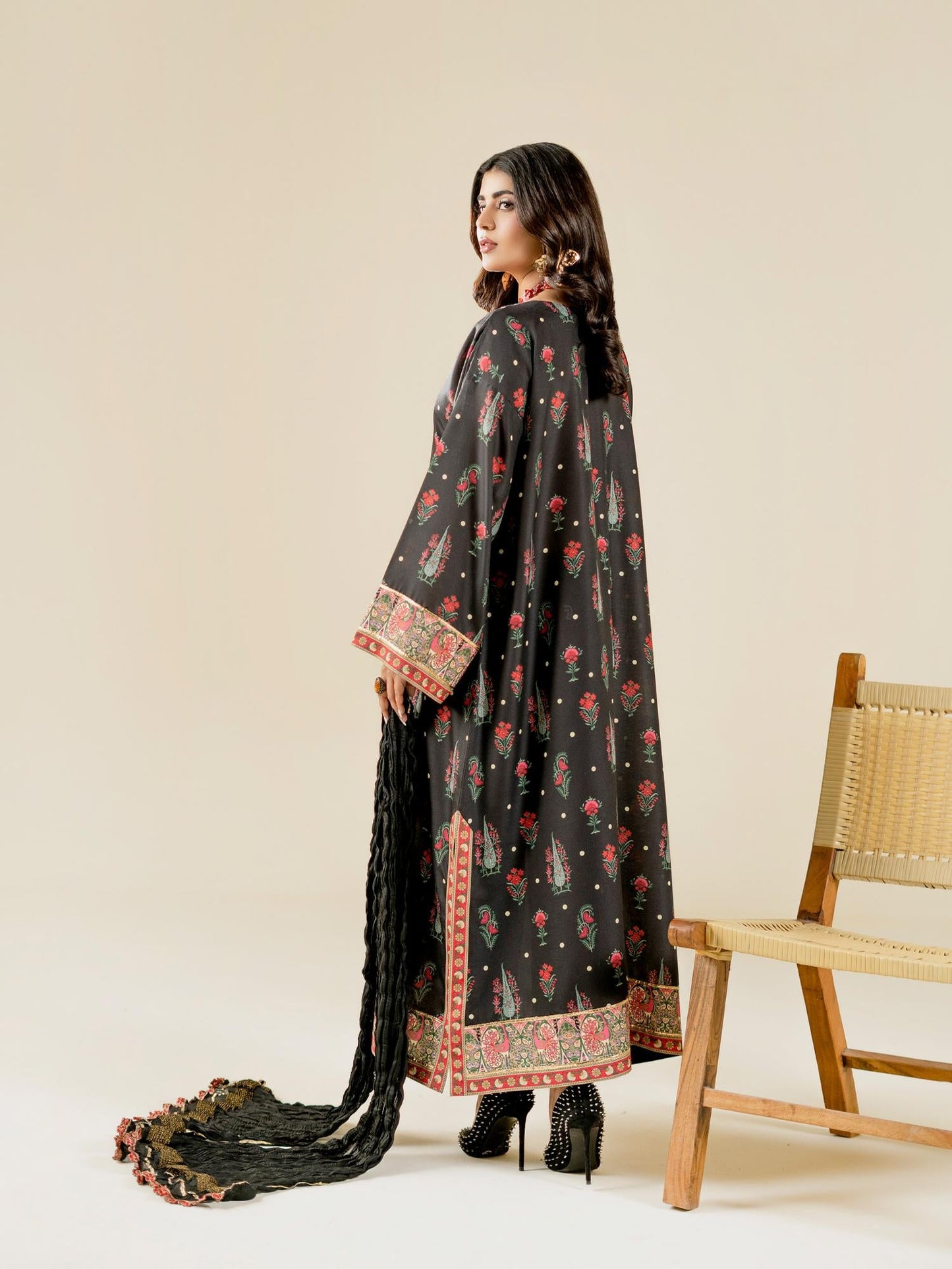 Black Rabazka Blended Lawn Printed Stitched Shirt-WRTW-PLW-S26-1PC-11