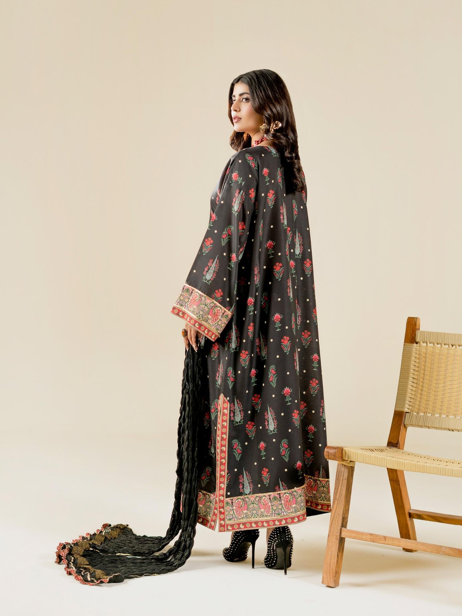 Black Rabazka Blended Lawn Printed Stitched Shirt-WRTW-PLW-S26-1PC-11