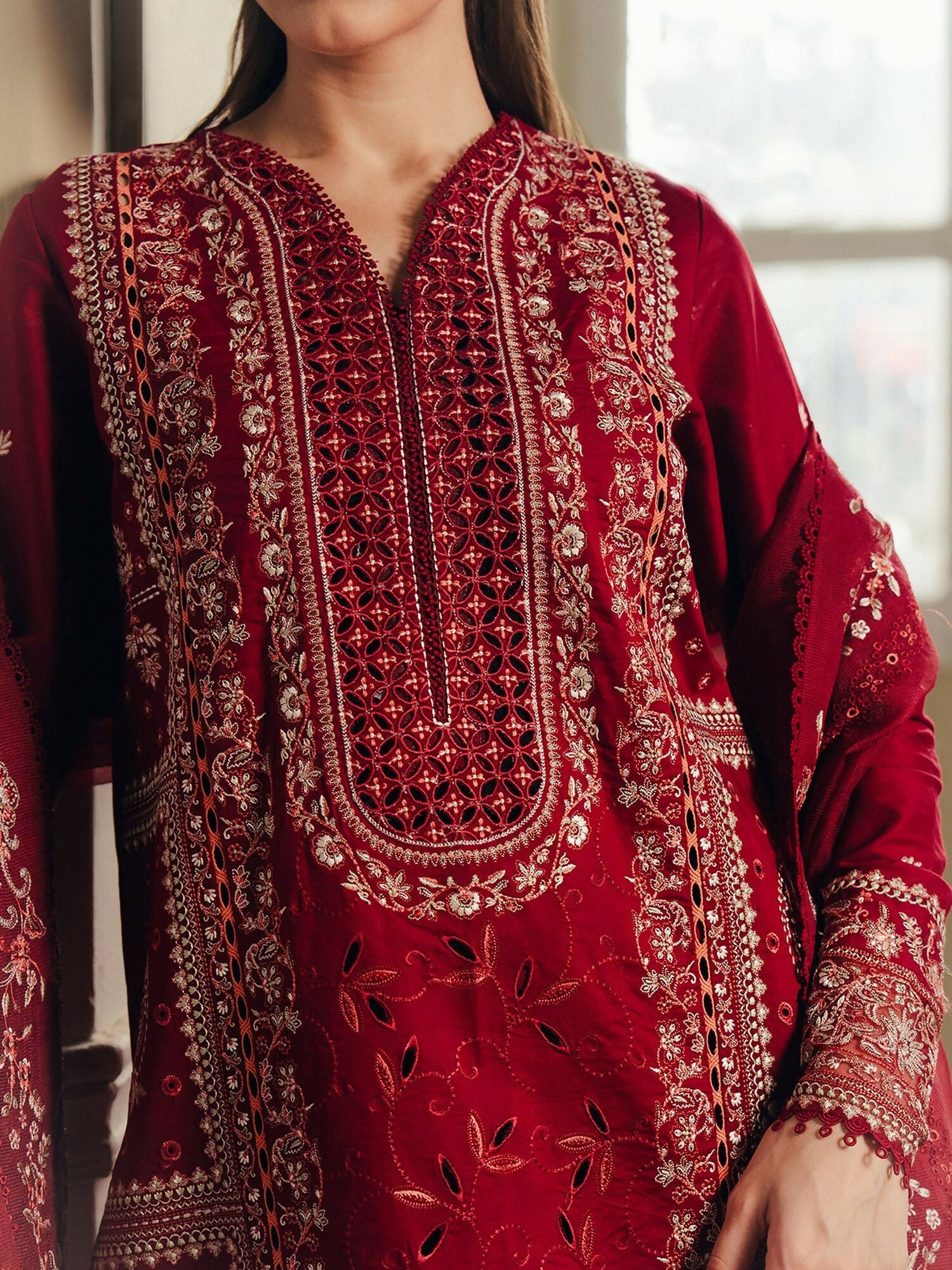 Afrozeh Day Break'26 Lawn Embroidered Unstitched 3-Piece Suit-Sundrown