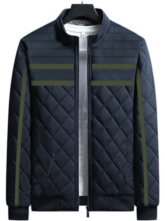 Black and Navy Imported Nordic Shield Sherpa Bomber Jacket-14742
