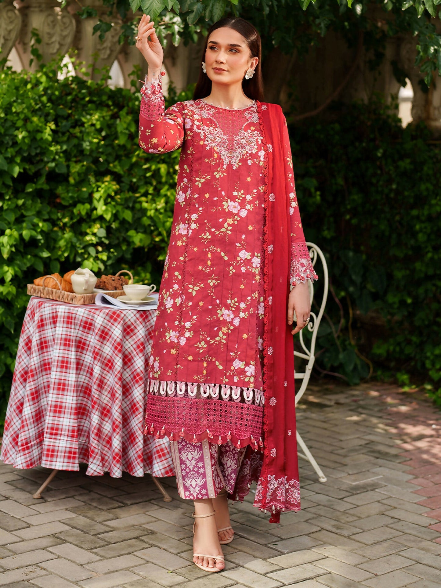 Parishay Ivy Bloom Viscose Embroidered Stitched 3-Piece Suit-IW-02