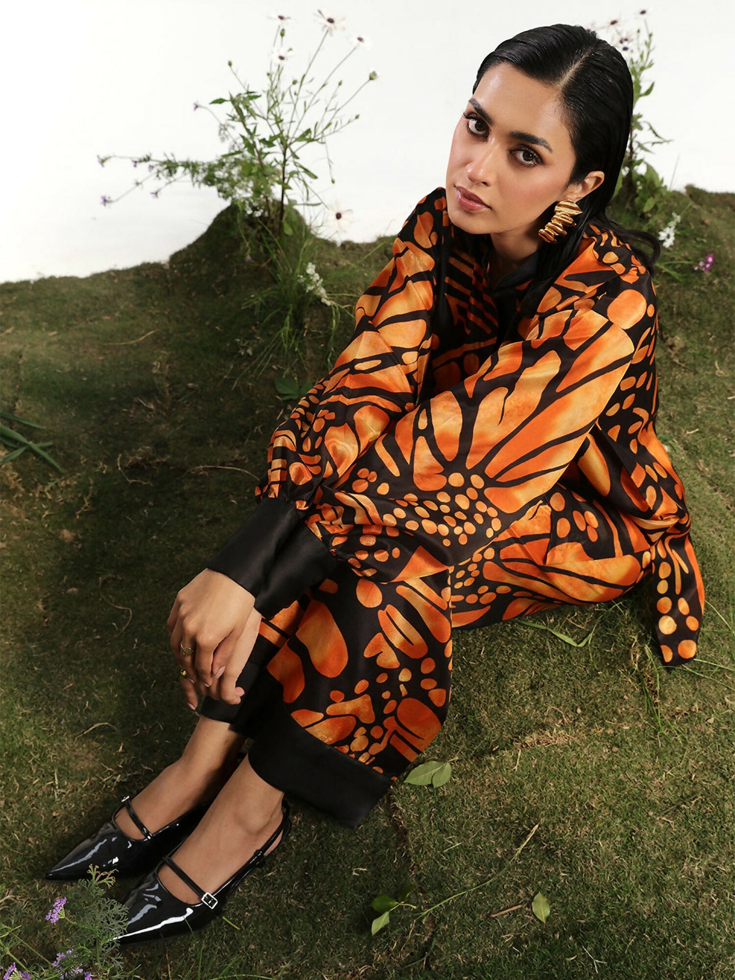 Binilyas Silk Digital Printed Co-Ord Set-30095