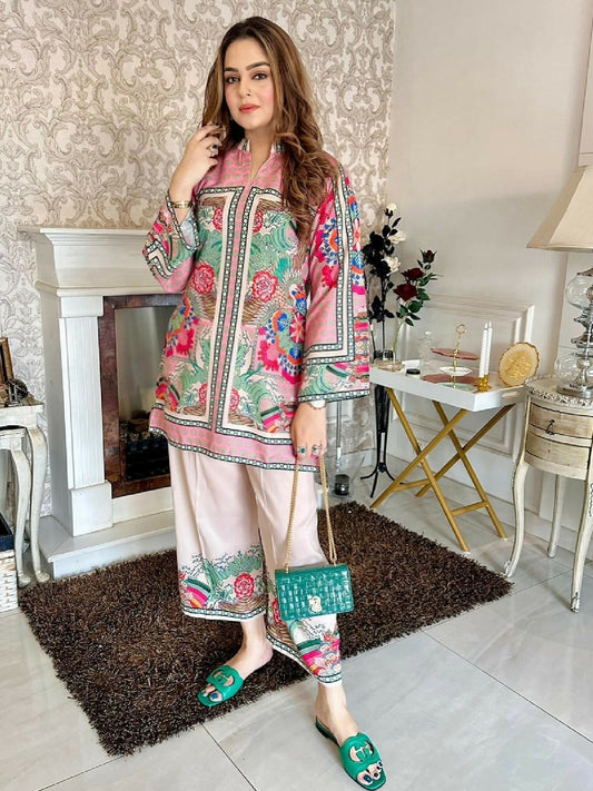 MH Cloth House Poly Lawn Printed Co-Ord Set-Gulnar