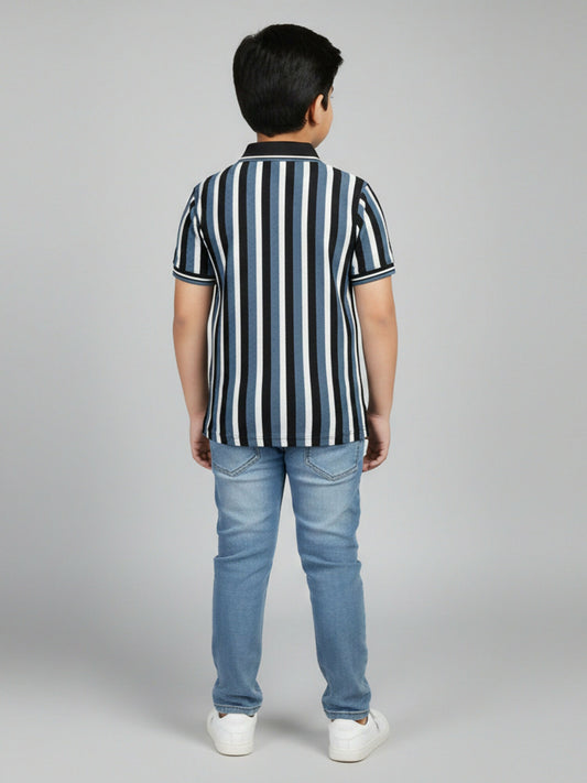 Velvour Boys Pique Tipping Collar Polo Shirt-VP16-D