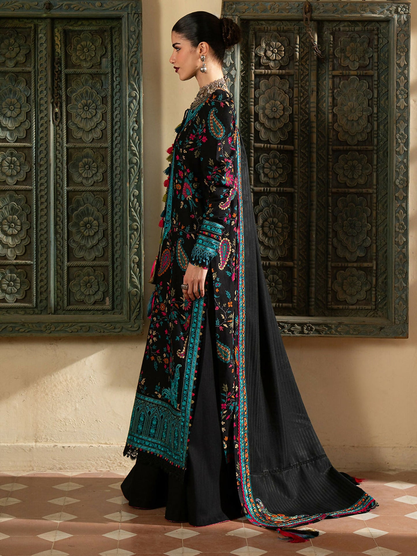Binilyas Gulrukh Khaddar Embroidered Unstitched 3-Piece Suit-67-A