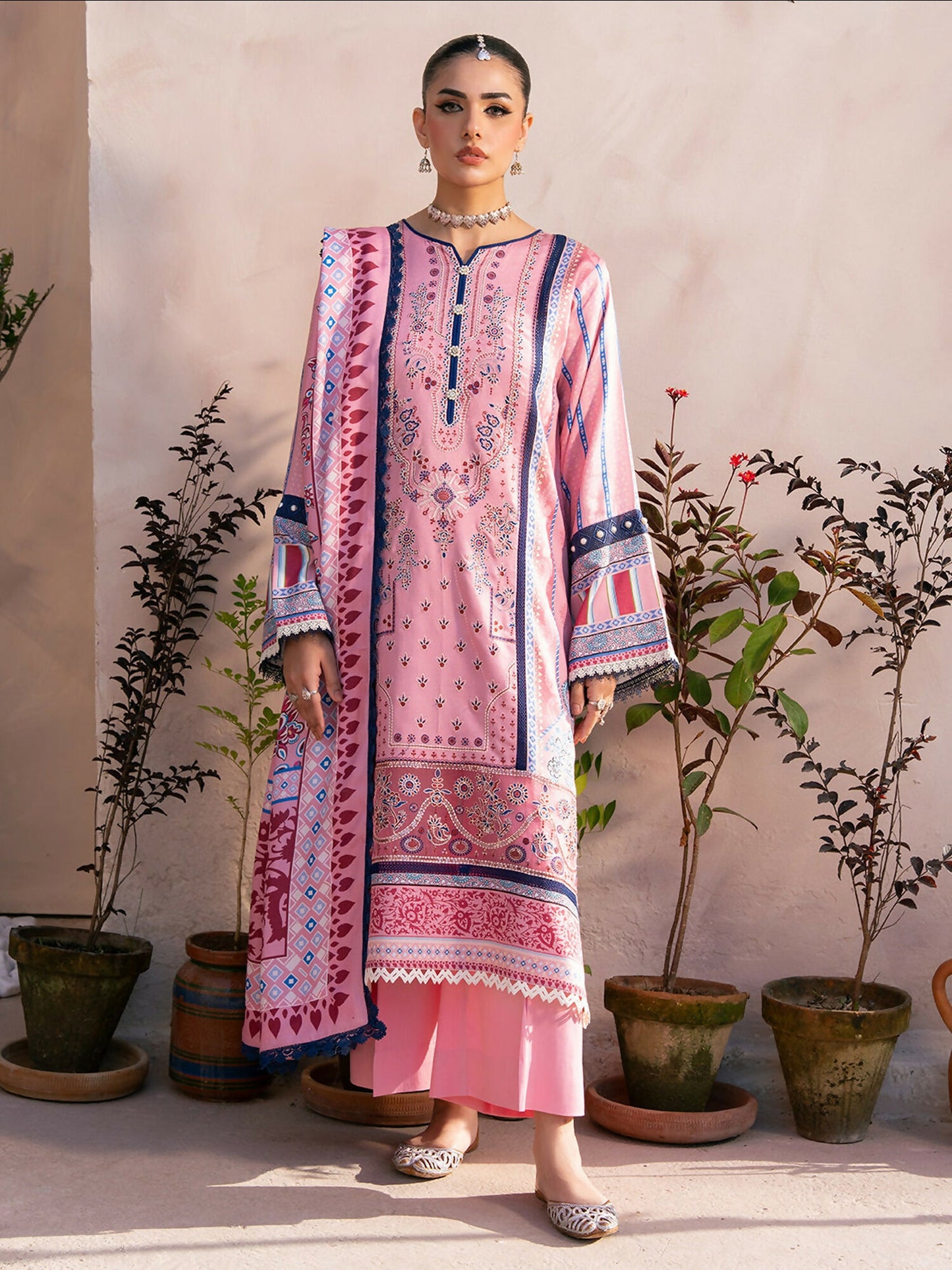 Binilyas Kotrai Embroidered Unstitched 3-Piece Suit-796 - A