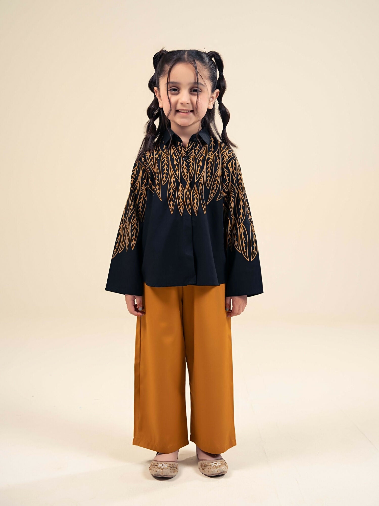 Velvour Girls Cotton Embroidered Co-Ord Set-VG177-A