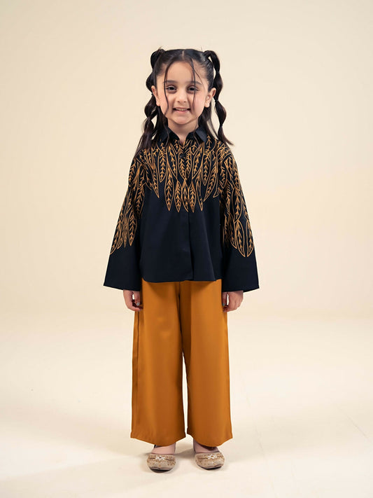 Velvour Girls Cotton Embroidered Co-Ord Set-VG177-A