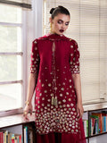 Hussain Rehar Pret SS'25 Raw Silk Embellished Stitched 3-Piece Suit-Rasp