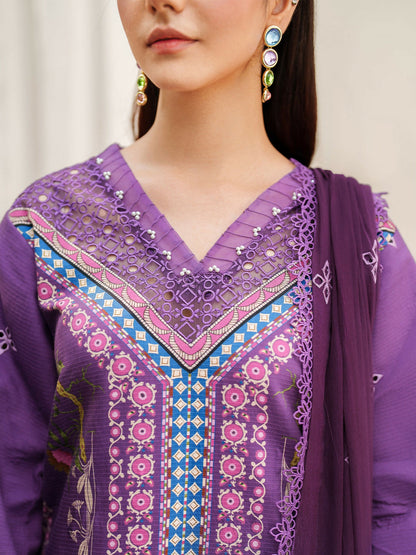 Parishay Ivy Bloom Viscose Embroidered Stitched 3-Piece Suit-IW-08