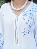HU Studios Soléa Collection Lawn Cotton Embroidered Stitched 2-Piece Suit-Azure Mist