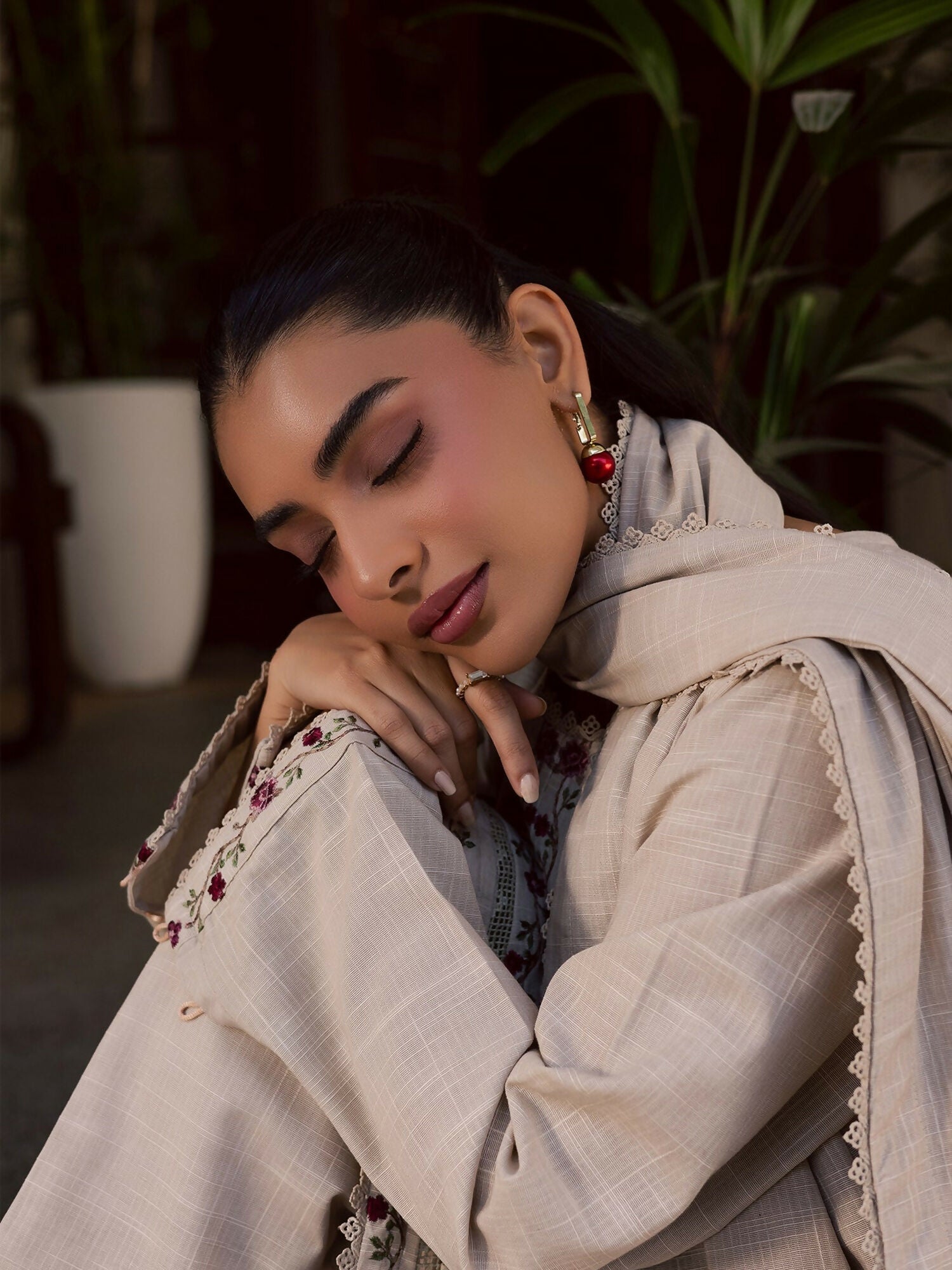 Mannat Clothing Laila Winter Pret '25 Karandi Embroidered Stitched Suit-Pine