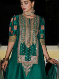 Hussain Rehar Luxury Pret Eid'23 Raw Silk Embellished Stitched 3-Piece Suit-Beryl