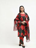 Imran Aftab Valentine's Day Raw Silk Printed Stitched 3-Piece Suit-IAVD 06