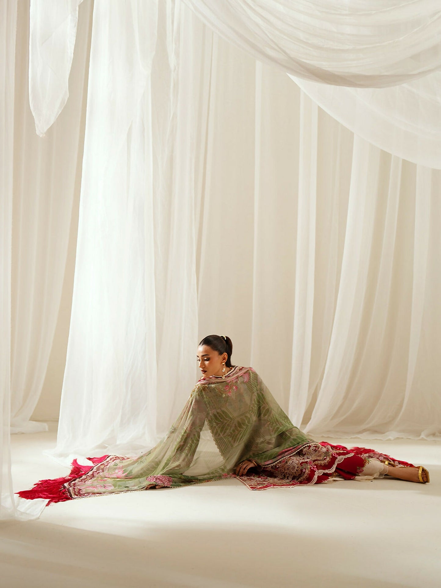 Binilyas Eres Bonita Viscose Embroidered Stitched 3-Piece Suit-1107-B