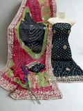 Musk Chunri Printed Hand-Embellished Gota Work Unstitched 2-Piece Suit-2A
