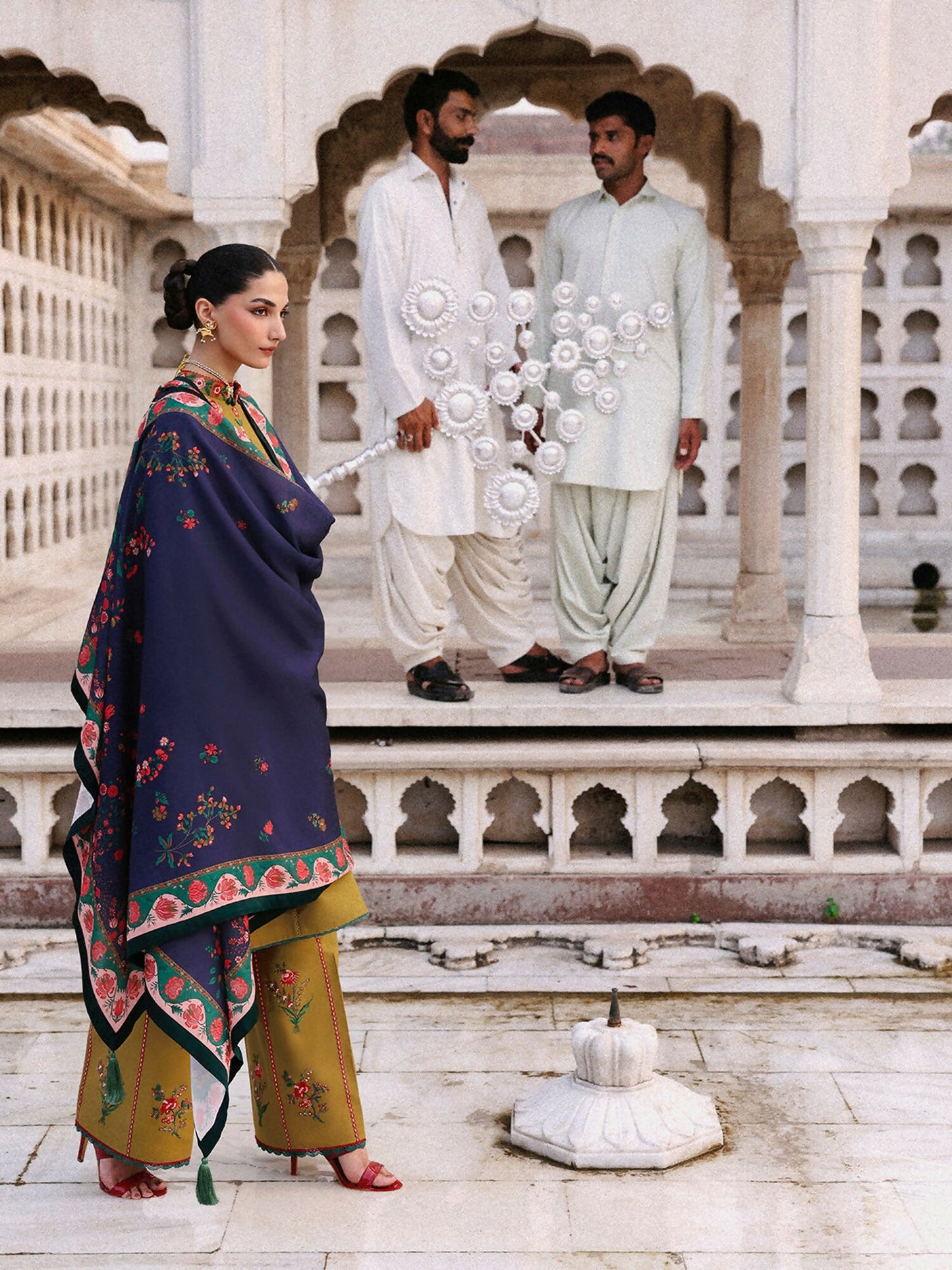 Jugnu By Hussain Rehar Khaddar'25 Embroidered Unstitched 3-Piece Suit-Mitra