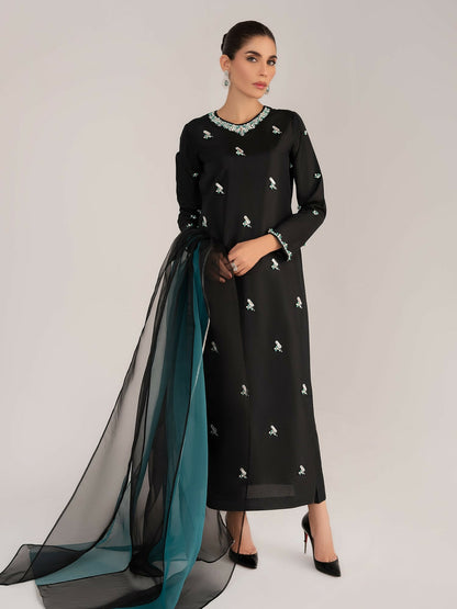 Allure By IH Raw Silk Embellished Stitched 3-Piece Suit-Mia