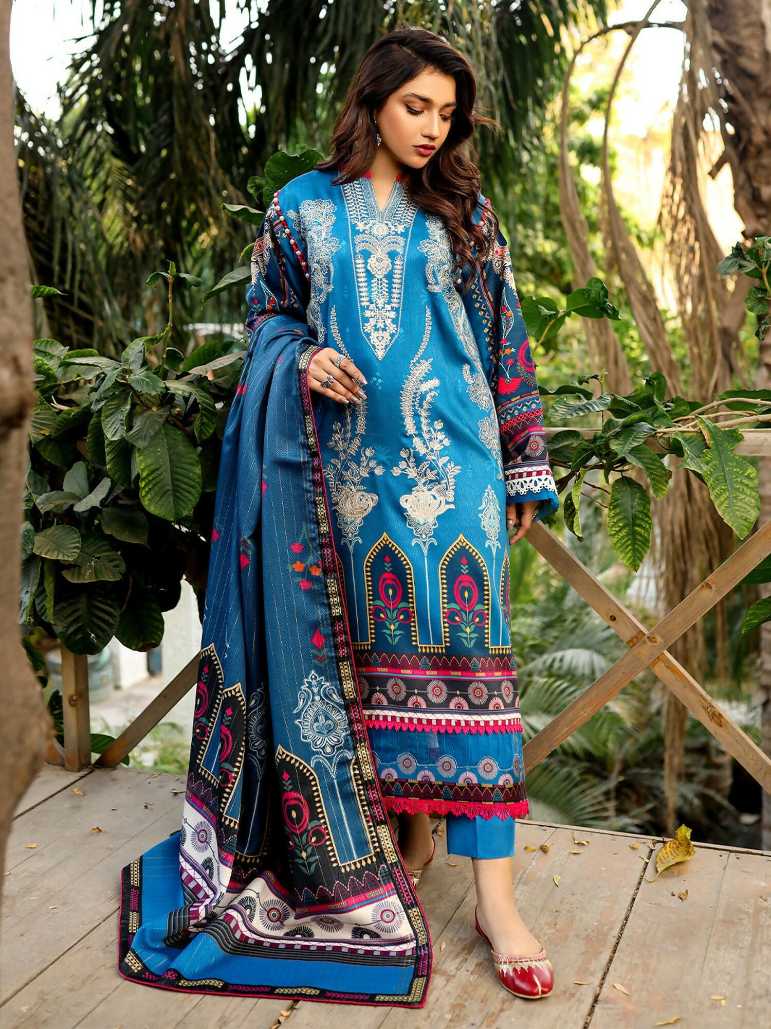 Binilyas Kotail Embroidered Unstitched 3-Piece Suit-765-A