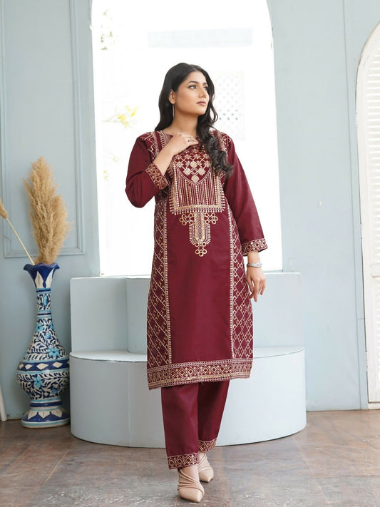 Stylish Collection Aaraish Cotton Embroidered Stitched 2-Piece Suit-Swera