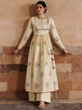 Cream Panache Apparel Noor Mahal Cotton Printed Stitched Suit-Noorzaad