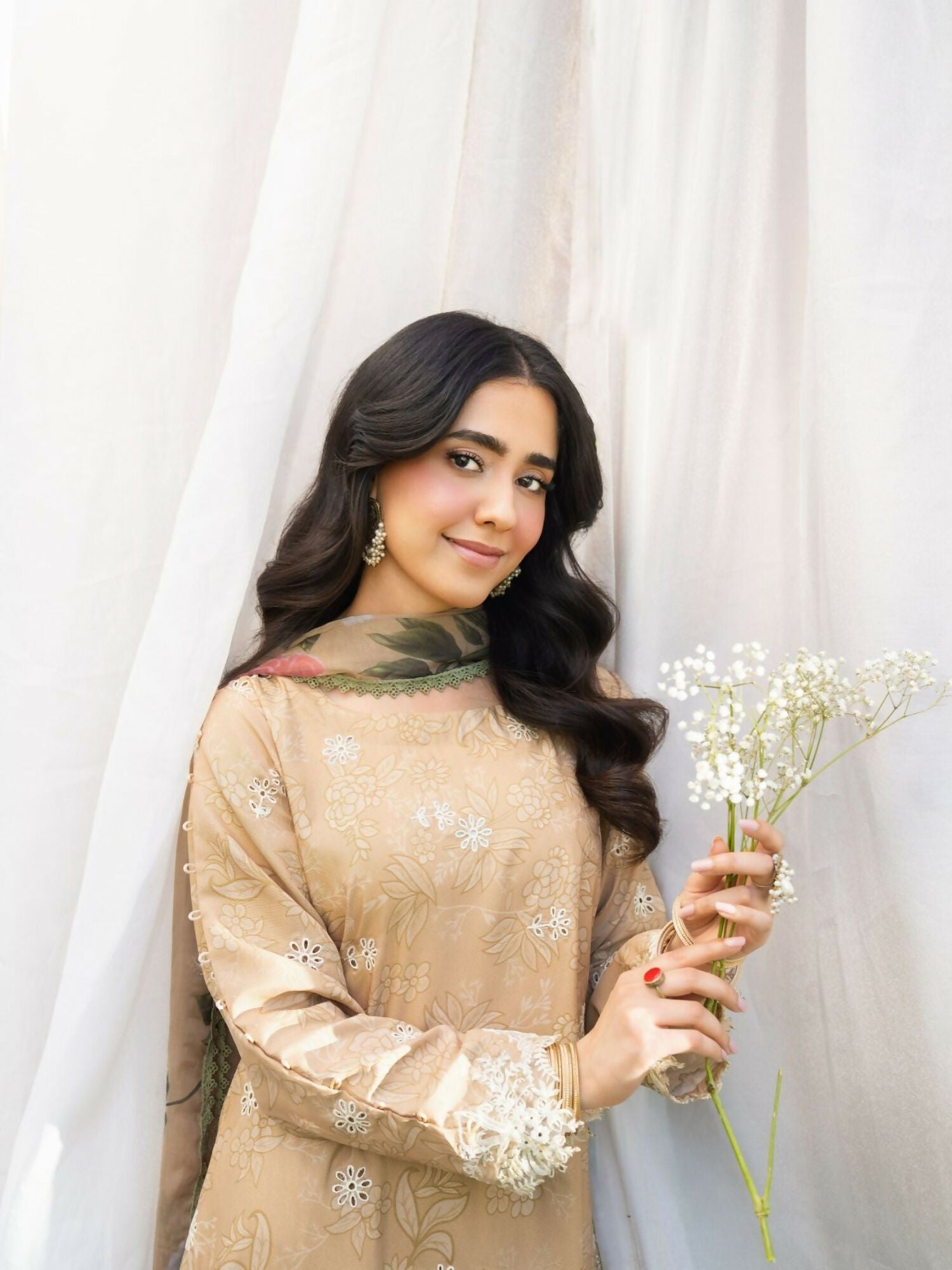 Panache Apparel Serenity Lawn Embroidered Stitched Suit-Honey Luster