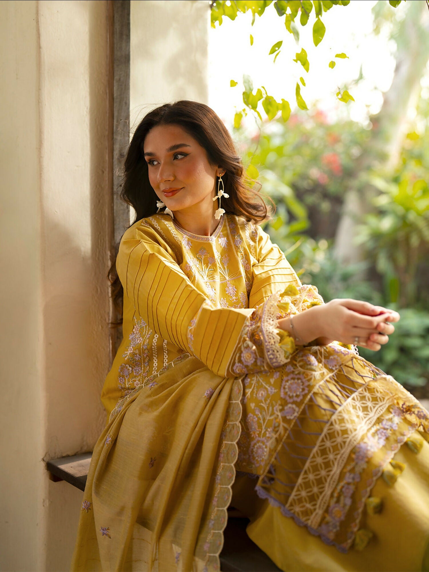 Mahnur Angan Lawn'26 Embroidered Stitched 3-Piece Suit-AN-003