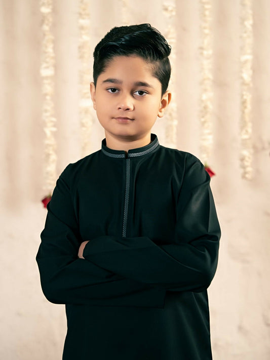 Velvour Boys Cotton Embroidered Stitched Kurta Shalwar-VB211-A