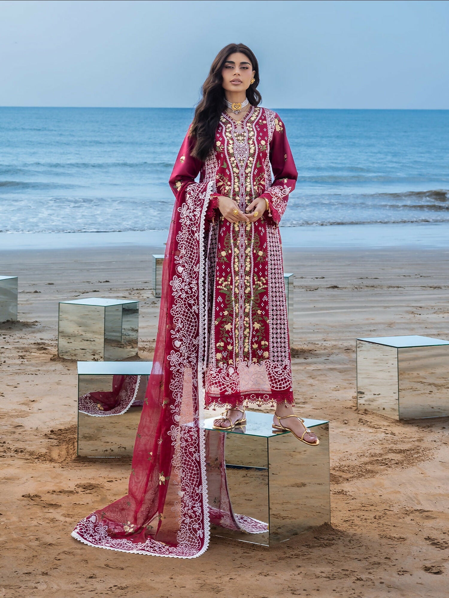 Mahnur Sirene Luxury Lawn'26 Embroidered Unstitched 3-Piece Suit-S-11