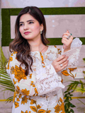 MH Cloth House Cotton Lawn Embroidered Stitched 3-Piece Suit-Hooriyah