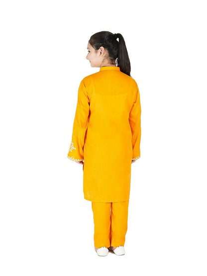 Velvour Girls Cotton Embroidered Stitched 2-Piece Suit-VG103-B