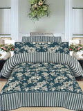 Salonika Printed 3 Piece King Bedsheet Set-145